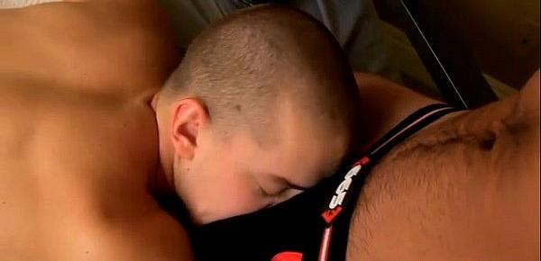  Gay jocks His bare body lays prone on the bed, restrained and unable